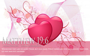 Bible Verse On Love Marriage Matthew 19:6 Heart HD Wallpaper