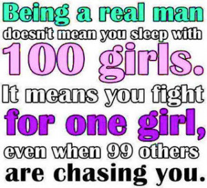 Being a real man doesn't mean you sleep