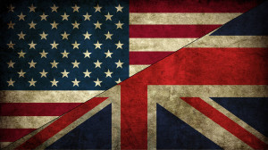 British and American Flag Together