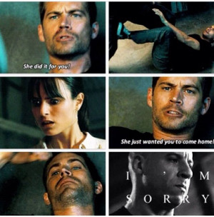 Fast & Furious - Mia, Brian & Dom...I love how Brian almost always ...