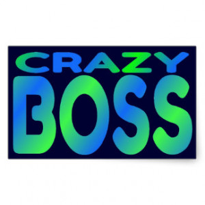 Crazy Boss Rectangular Sticker
