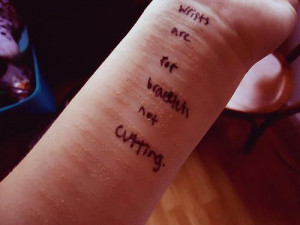 wrists are for bracelets not cutting