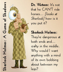 Funny movie quote - Sherlock Holmes and Watson on horses