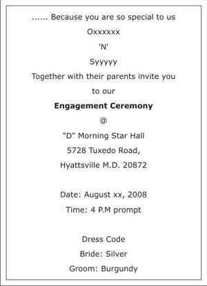 Engagement Ceremony Invitation Wordings