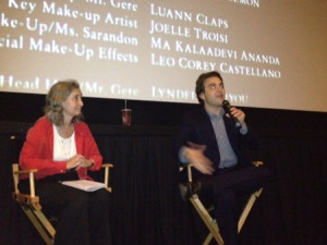 Nell Minow and Nicholas Jarecki at the Q&A. Photo by Anita Glick.