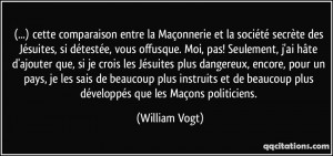cette comparaison entre la Maçonnerie et la société secrète des ...