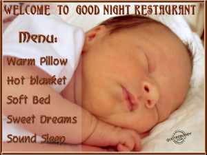night restaurant menu warm pillow hot blanket soft bed sweet dreams ...