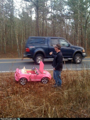 ... friend's little car, which is currently upside down in her backyard