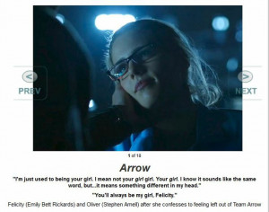 Arrow's Felicity Smoak & Oliver Queen selected as one of TV Line's ...