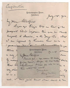 Poet SIR HENRY JOHN NEWBOLT Autograph Letter Signed