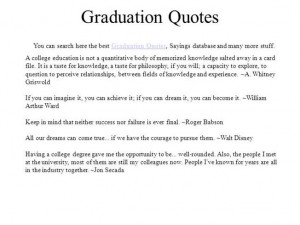 Inspirational Quotes For College Graduation
