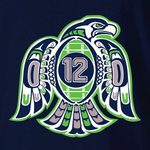 12th MAN SEAHAWK T-Shirt for Seattle Superbowl Fans