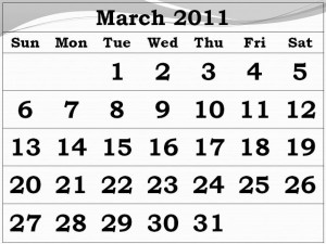 Black And White Calendar