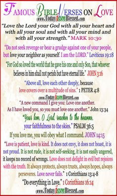 Bible Verses ♥ Famous Bible Verses on Love More
