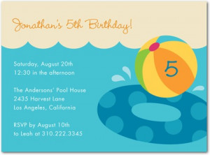Floaty Fun - Birthday Party Invitations - Nancy Kubo - Luxe Turquoise ...