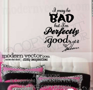 Details about RIHANNA lyric Vinyl Wall Decal Lettering I MAY BE BAD