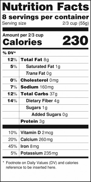 Displaying 20> Images For - Cereal Box Nutrition Label Template...