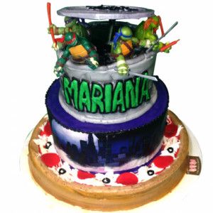 Teenage Mutant 3 tier Cake