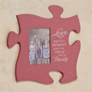 Love Begins Photo Frame Puzzle Piece Wall Art