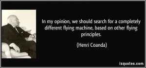 In my opinion, we should search for a completely different flying ...