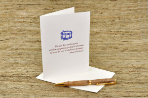 The beat of a different drummer - Thoreau quote - letterpress card