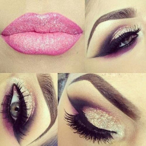 Glitter lips and eyes