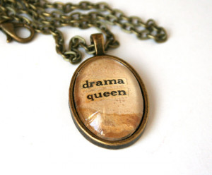 Funny quote jewelry. Theatre gift. Word necklace. Original collage art ...