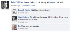 Funny Hitler Stalin Mao God Facebook Mass Murder Competition Joke ...