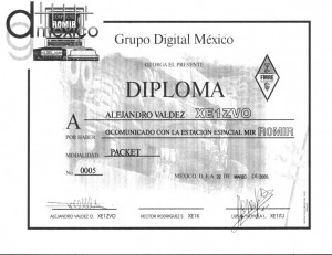 Diploma del Grupo Digital M xico por contactos en packet con la