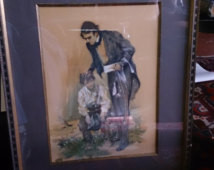 ARTHUR IGNATIUS KELLER original ant ique watercolor of Abe lincoln ...