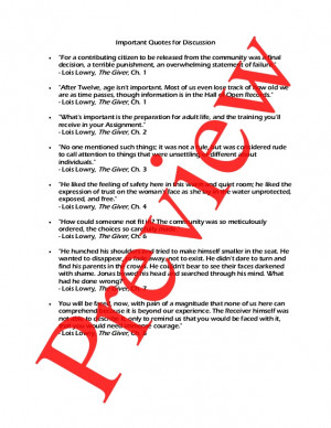 The Giver Community Map Lois lowry the giver