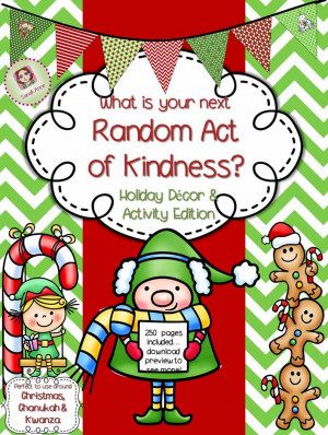 Random Act of Kindness Holiday Activity Bundle {Christmas, Chanukah ...