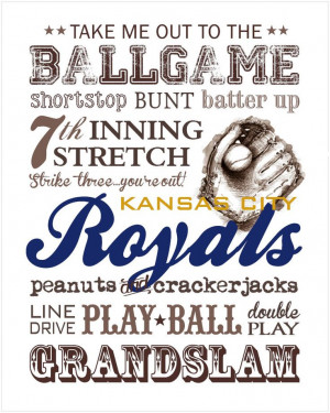 Kansas City Royals Baseball Subway Art 8x10 by CloverBrookArt, $10.00