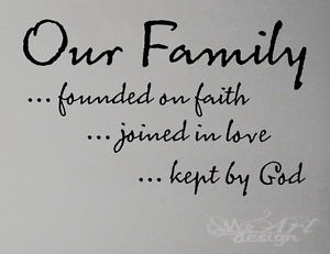 our Family faith love god WALL DECAL LETTERING QUOTE HOME MODERN vinyl ...
