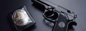 Police Officer Badge And Gun Facebook Cover