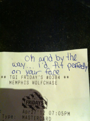 ... Customer Leaves Bizarre Pick-Up Line For Server On Receipt (PHOTO