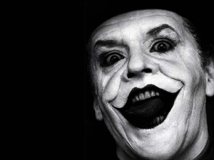 Jack Nicholson Maquillado como el Joker de The Dark Knight