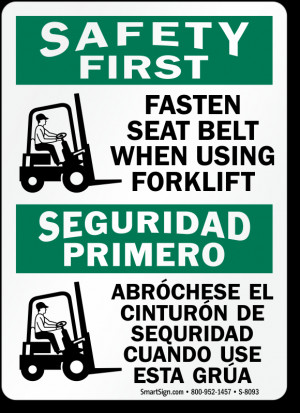 Fork Lift Seat Belt Safety