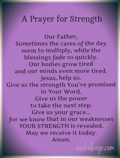 Prayer for Strength in Jesus Christ Almighty Name amen More