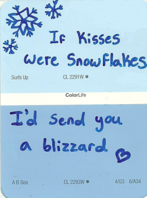 kisses quote quotes painting blue Sketch paint sample paint snowflakes ...