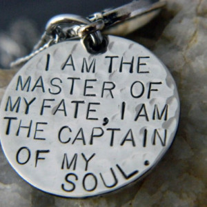 am the Master of my Fate Necklace with small compass