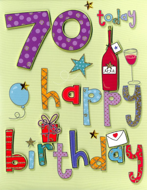 70th Birthday Card - 'Lettering With Wine'