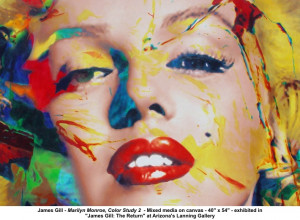 James Gill - Marilyn Monroe, Color Study 2 - Mixed media on canvas ...