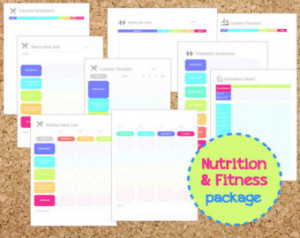 Nutrition and Fitness Planner pdf P rintable Pages - INSTANT DOWNLOAD ...