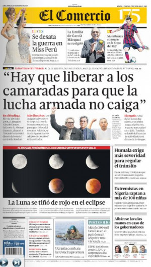 PORTADAS] Así informan hoy los principales diarios peruanos