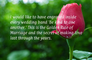 would like to have engraved inside every wedding band 'Be kind to ...