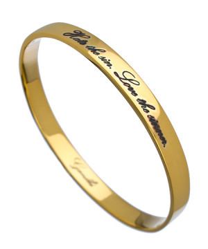 Charmed Circle Gold Gandhi Quote Inspirational Bangle