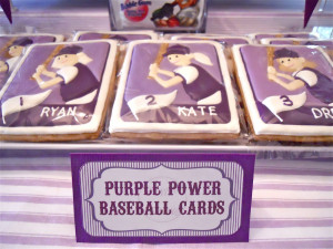 Personalized baseball card cookies.