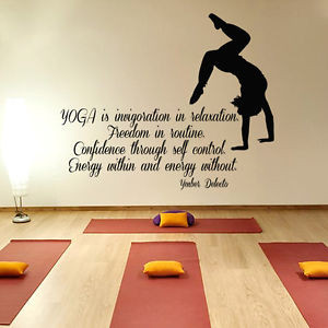 ... -Vinyl-Decal-Sticker-Art-Mural-Yoga-Studio-Gym-Decor-Girl-Quote-KG803