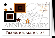 Happy 25th Anniversary- Employee- 25 years card - Product #731504